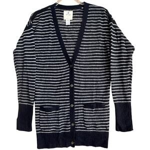 Aerie Mohair Blend Button-Up Nautical Striped Cardigan Womens Sz. S